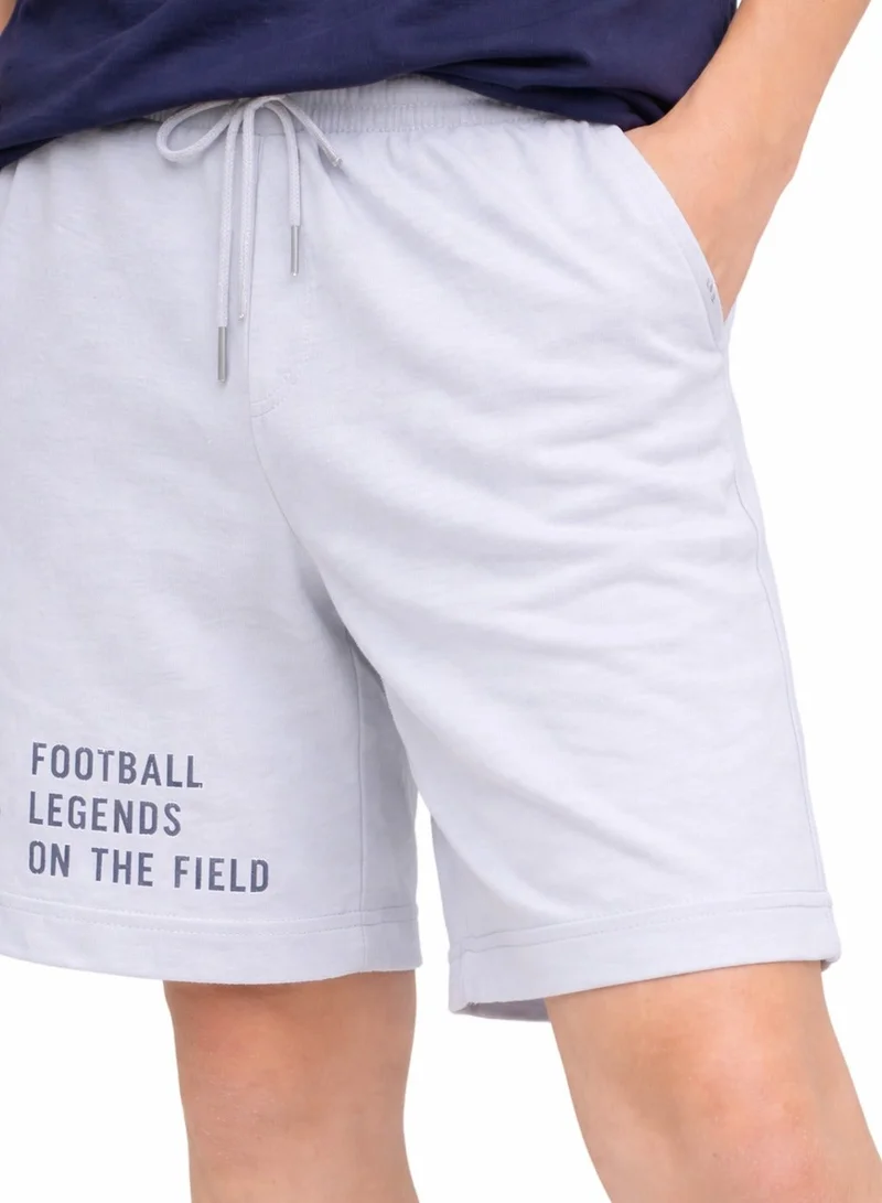 Victor And Jane  Boys Football Graphic T-Shirt & Light Blue Denim Shorts Set (Relaxed Fit) for Men | Best Price UAE